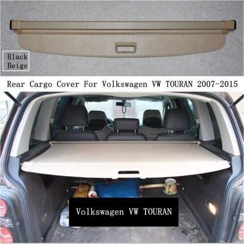 Rear Cargo Cover For Volkswagen VW TOURAN 2007-2015 Privacy Trunk Screen Security Shield Shade Black Beige Auto Accessories