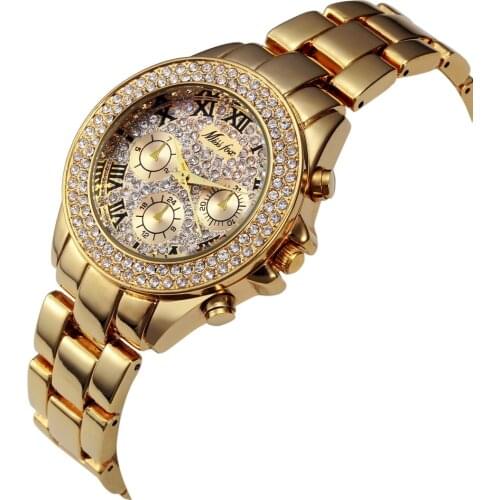 Women Wrist Watch Montre Femme Luxury Fashion 18K Gold Roman Numerals Ladies Quartz Wristwatch Reloj Mujer 2021