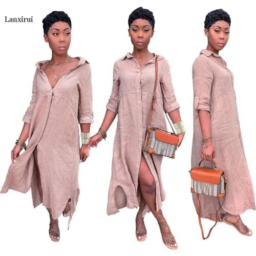 Summer Dress 2020 Womens V Neck Solid Casual Buttons Lrregular Hem Casual Shirt Dress Sexy Party Dress Vestidos de fiesta