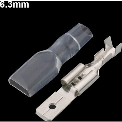 100sets 200pcs 6.3 against the back shoulder of male and female plug spring terminals inserted with lock with case