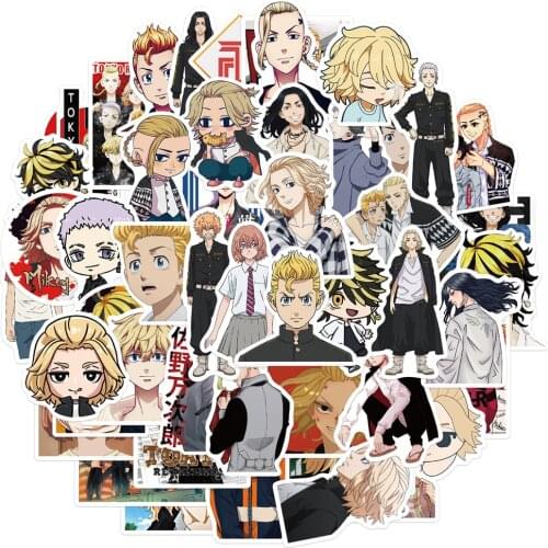 50pcs/set Tokyo Revengers Stickers Hanagaki Takemichi Ken Ryuguji Book Suitcase Phone Laptop Sticker