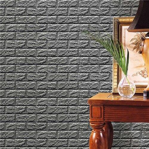 70x77CM DIY Self Adhesive 3D Wall Stickers Bedroom Kitchen Waterproof Foam Brick Room Wallpaper Decoration Wall Sticker Panel