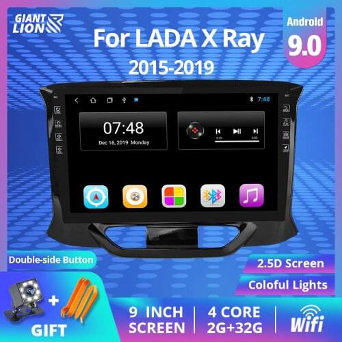 2 Din Android 9.0 Car Radio Cassette Recorder For LADA X Ray Xray 2015 - 2019 Car Multimedia Player Navigation GPS Dvd Player