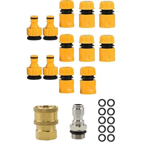 Pressure Washer Adapter Set,1/4 Inch Quick Disconnect Kit With 12Pcs Garden Irrigation Hose Connectors Kits
