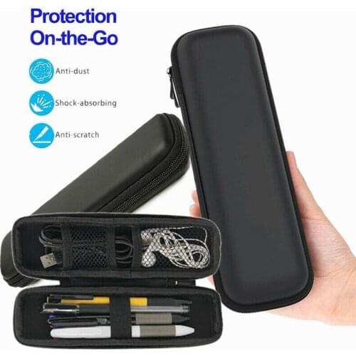 Portable Pen Pencil Case Hard Shell Holder Pouch Stationery Box Makeup Bag Black XIN-Shipping