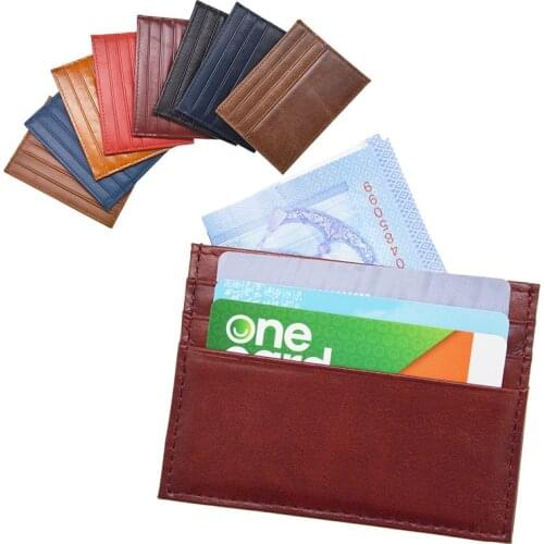 Premium Cowhide Genuine Leather Card Holder Glossy Wax Travel Card Cover Multi Slot Slim Card Case Custom Name Company LOGO