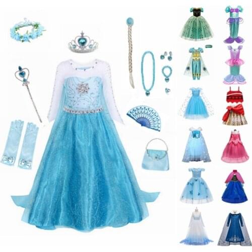 Girls Halloween Party Princess Dress Up Children Cinderella Aurora Belle Fancy Costume Butterfly Kids Sleeveless Outfits 3-10T