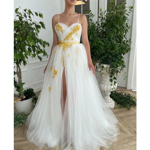 Gold Appliques Long Prom Gowns Evening Dresses Elegant Robe De Soiree Dubai Formal Party Dress Middle East Vestidos de Festa