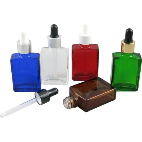 360pcs 1oz 30ml Essential Oil Dropper Bottle Amber Clear Green Blue Vial with Aluminum Gold Dropper for e Liquid Perfume Serum