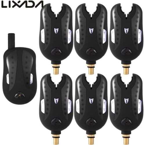 Lixada 2/3/4/6 Wireless Digital Fishing Bite Alarms Set Fishing Receiver Sound Alert Kit Led Alarm Indicator with Case