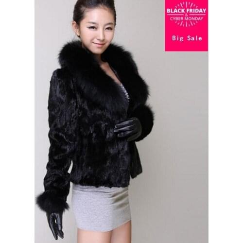 Fashion winter spring imitation fox fur long-sleeved Slim was thin solid color coat womens big collar imitation fur jacket J55