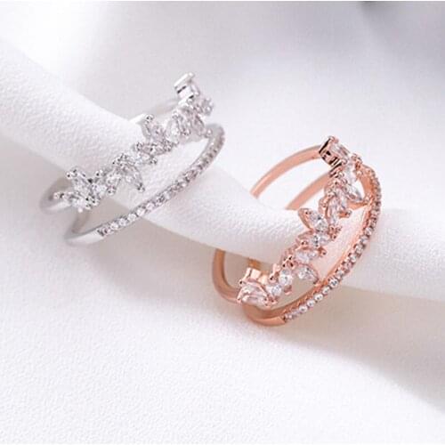 Fashion Rings For Women кольца 2021 Trendy Metal Crystal Finger Ring Female Opening кольцо мужское Korean Ring Gift Best Friends