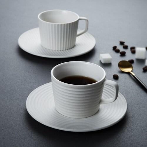 Marble Coffee Cup Saucer Set Vintage Ceramic Tea Water Cup Porcelain Reusable Nespresso Latte Taza Cafe Cappuccino Cups EE50BD