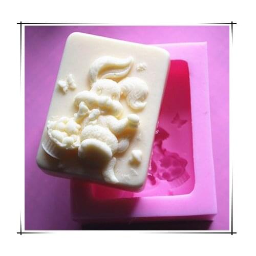 Handmade Soap Silicone Mold Animal Candle Molds Polymer Clay basket rabbit
