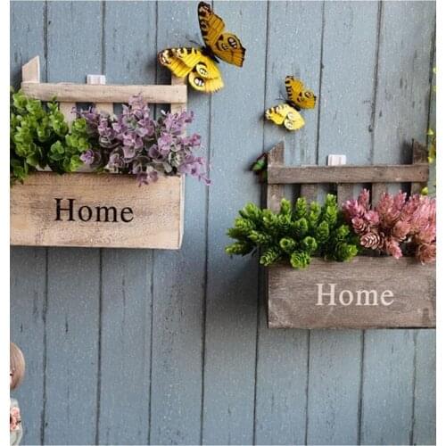 Wall Hanging Flower Pot Fashionable Handmade Wooden Flower Basket For Home Decoration Wall Decorative Flower Stand