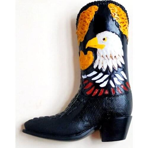 New Hand-painted American Bald Eagle Boots 3D Fridge Magnet Travel Souvenir Refrigerator Magnetic Stickers Gift