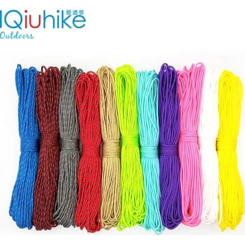 100FT 25FT 100 Colors Dia.2mm One Stand Cores Rope Paracord for Survival Parachute Cord Lanyard Tent Rope For Hiking Camping