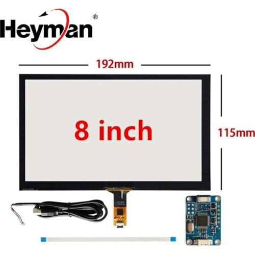 8 inch 192mm*116mm Raspberry Pi tablet PC navigation Capacitive Touch Digitizer Touch screen panel Glass USB Driver board