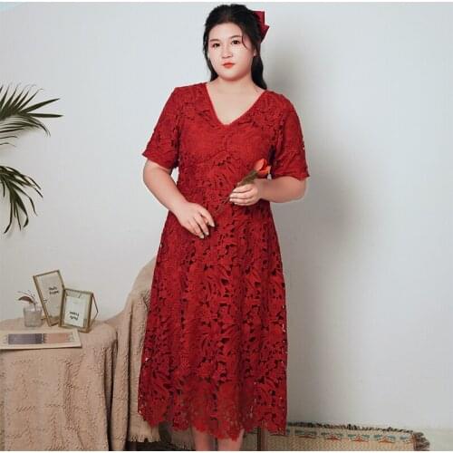 Evening Dress V-Neck Embroidery A-Line V-Neck Elegant Zipper Back Tea-Length Short Sleeves Plus Size Women Formal Gowns D1240