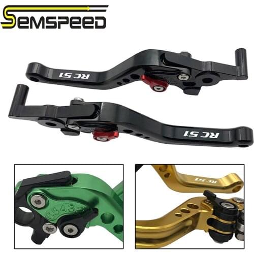 SEMSPEED RC51 logo For Honda RC51 / RVT1000 SP-1/SP-2 2000-2005 2006 Motorcycle CNC Short Brake Clutch Levers Handle Grips Ends