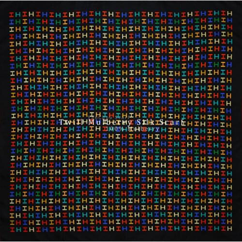 Letter print head Silk Scarf Women 100% Natural Silk Hand Rolled Twill Scarf *Mulberry Silk Scarf 90*90cm heavy silk scarfs