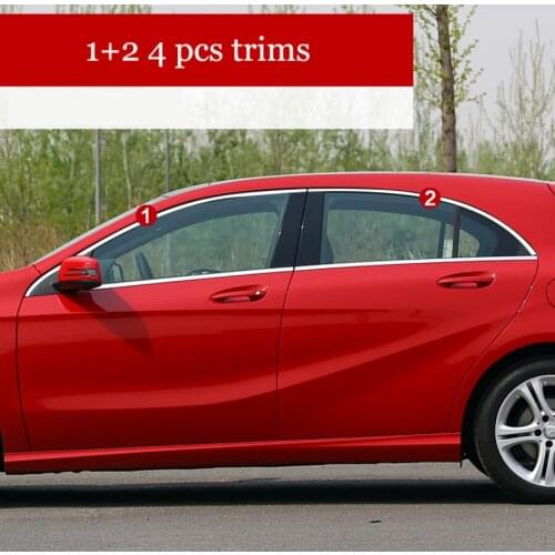 Stainless steel car window trims for mercedes benz a180 a200 a250 a160 a220 w176 2013 2014 2015 2016 2017 2018