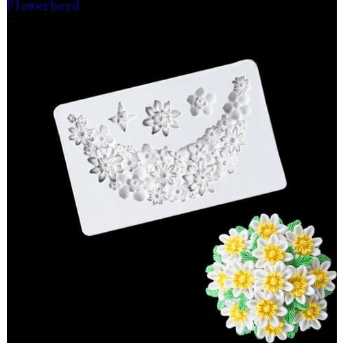 Fresh Small Flower Vines Surrounding Chocolate Mold Fondant Cake Silicone Mold Home Baking Utensils Cake Decorating Soap Mold