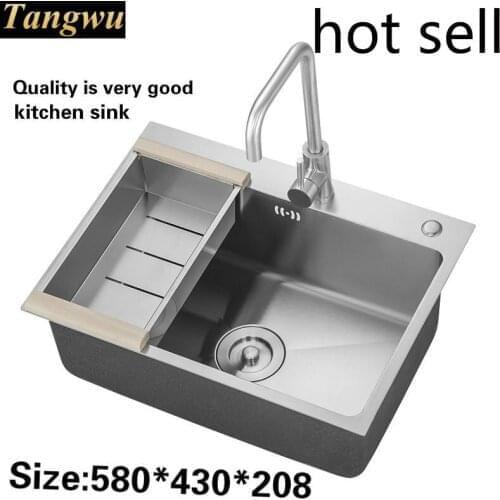 Tangwu Apartment 304 stainless steel kitchen sink thickening single slot and durable hot sell 580x430x208 mm