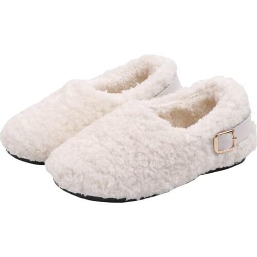 Girls Shoes Winter Warm Cotton Shoes Kids Toddlers Girl Casual Shoes Slip-on Loafers Furry Fluffy Soft Shoes For Children