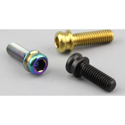 1pcs M5 M6 inner hexagon circle column head screws hollow screw titanium alloy bolts ultralight bolt gold and black multicolor
