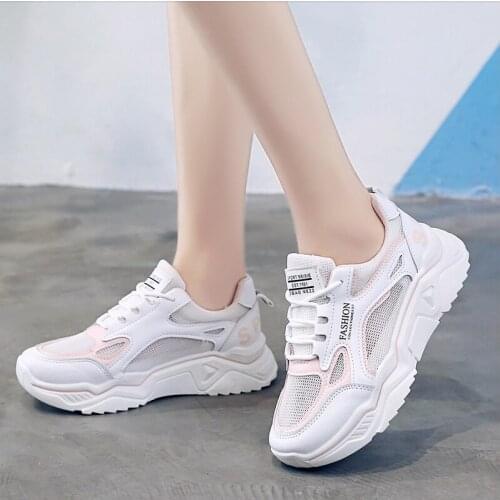 2020 Women shoes Fashion White Platform Sneakers Ladies Chunky Causal Shoes Woman PU Leather sneakers Shoes