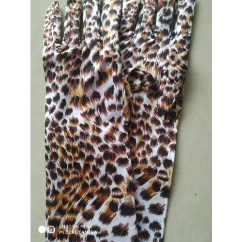 Leopard stripes adult unisex lady women dancing performation party sexy finger long gloves free shipping