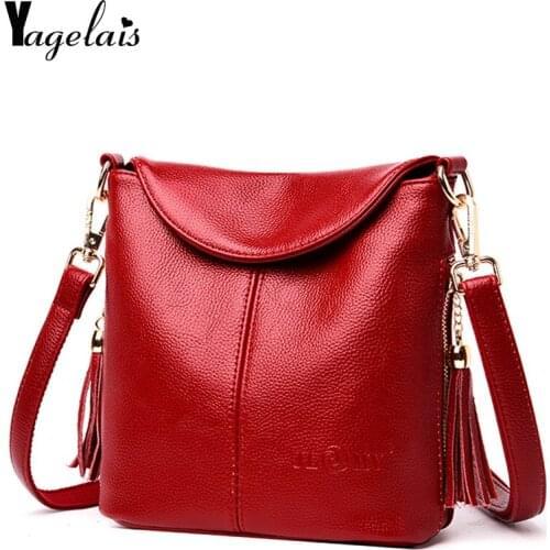 Women Messenger Bags Tassel Portable Genuine Leather Crossbody Bag Female Fashion Shoulder Bags for women Clutch Small Handbags