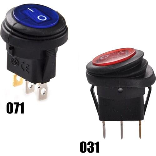 1 PC Red LED Round 12V 3pin On/Off Rocker Switch Waterproof Auto Boat SPST Marine SPST sa178 P0.3
