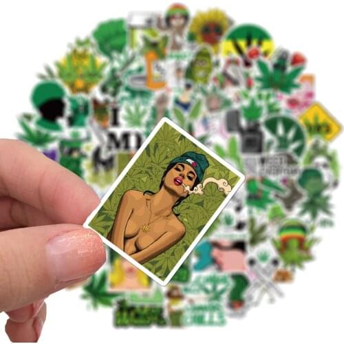 100Pcs/set Funny Leaves Character Smoking Graffiti Stickers to DIY Laptop Luggage Guitar Skateboard Car Decal Kids Toy