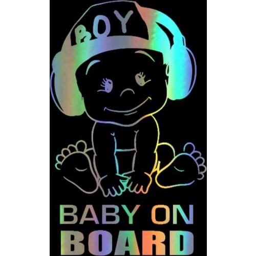 12x18cm Car Sticker Baby on board Funny cute cool boy Stickers and Decals Creative Vinyl Car Styling
