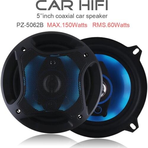 2pcs 5 Inch 150W 3 Way Car Coaxial Horn Auto Audio Music Stereo Full Range Frequency Hifi Speaker Loundspeaker for Cars Vehicle
