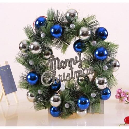 36cm Christmas Wreath Ball style Pine Needles Wreath for Christmas Decoration Home Door Ornament Party Prop