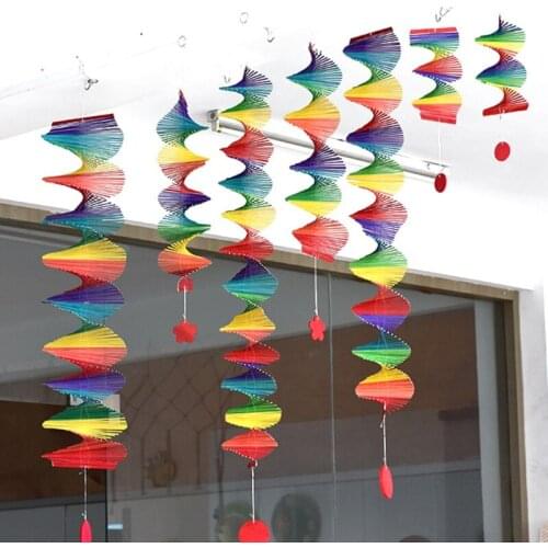 3D Colorful Rotating Bamboo Wind Rotator Curtain Excellent Decoration for Indoor Outdoor Garden Family Courtyard