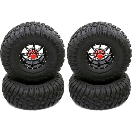 4Pcs 1.9 Beadlock Wheel Rim & Rubber Tires Set for 1/10 RC Crawler Car Axial SCX10 90046 AXI03007 Traxxas TRX-4 Parts