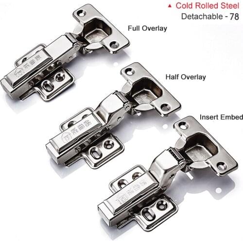 4pcs Hinge Cold Rolled Steel Cabinet Hinges Kitchen Cabinets Door Damping hydraulic Buffer Furniture Hardware Hinges Detachable