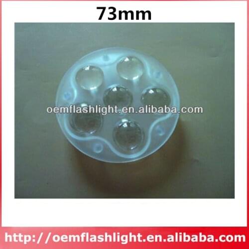 6-in-1 73mm High Power LED Glass Lens with Flat Surface - 1 Piece