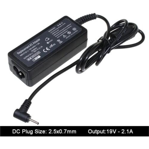 19V 2.1A 2.5x0.7mm Laptop Netbook Ac Adapter Power Supply For ASUS Eee PC Seashell 1015PW 1015PX 1015BX 1015CX 1015PEB Charger