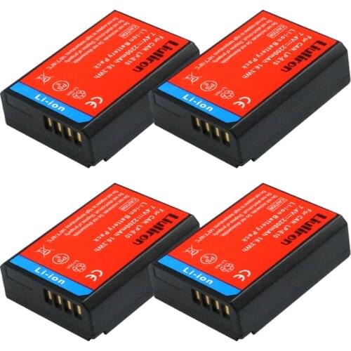 4pc 7.4V 2200mAh LP-E10 LP E10 Rechargeable Li-ion Battery For Canon 1100D 1200D Kiss X50 X70 Rebel T3 T5 Camera