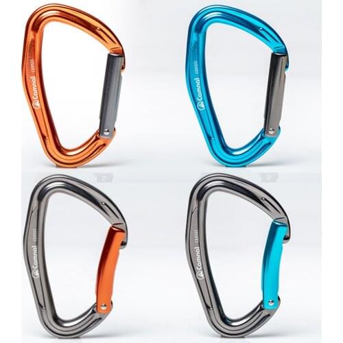 24KN Aluminum D-Shape Carabiner Clip Heavy Duty Keychain Locking Buckle Camping Gear for Climbing Hiking Rappelling