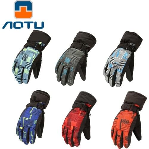 Aotu Outdoor Riding Gloves Winter Skiing Warm Gloves Mountaineering Waterproof Sports Gloves Cross Border At8816