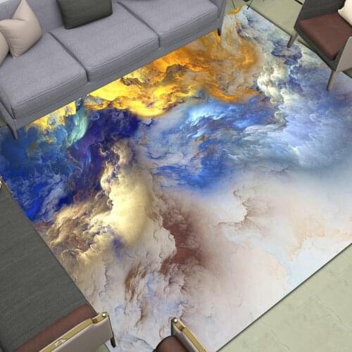 Gouache World Large Area Rugs Living Room Bedroom Bathroom Floor Mat Iridescent Cloud Printed Carpet Decor Girls' Home