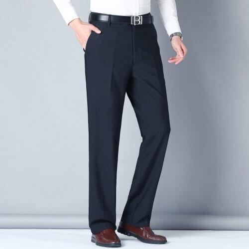Spring Summer Thin Casual Pants Business Straight Stretch Trousers Classic Style Male Brand Regular Fit Office Long Trousers