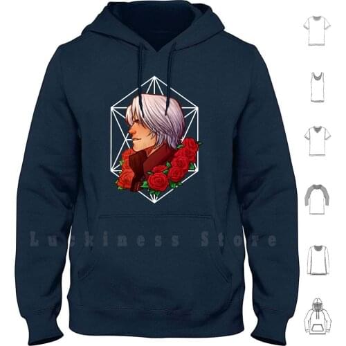 Dante | Red Rose | Dmc5 Hoodie Long Sleeve Dmc Dante Dmc Dante 5 Dmc5 Dmc4 Red Rose Roses Red Flower Geometric