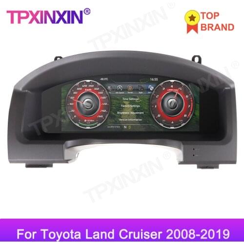 For Toyota Land Cruiser 2008-2019 12.3" Android 9 Instrument Panel Replacement Dashboard Entertainment System Multimedia Player
